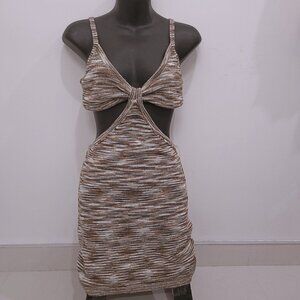 Brown Summer Beachwear Towel Midi Dress